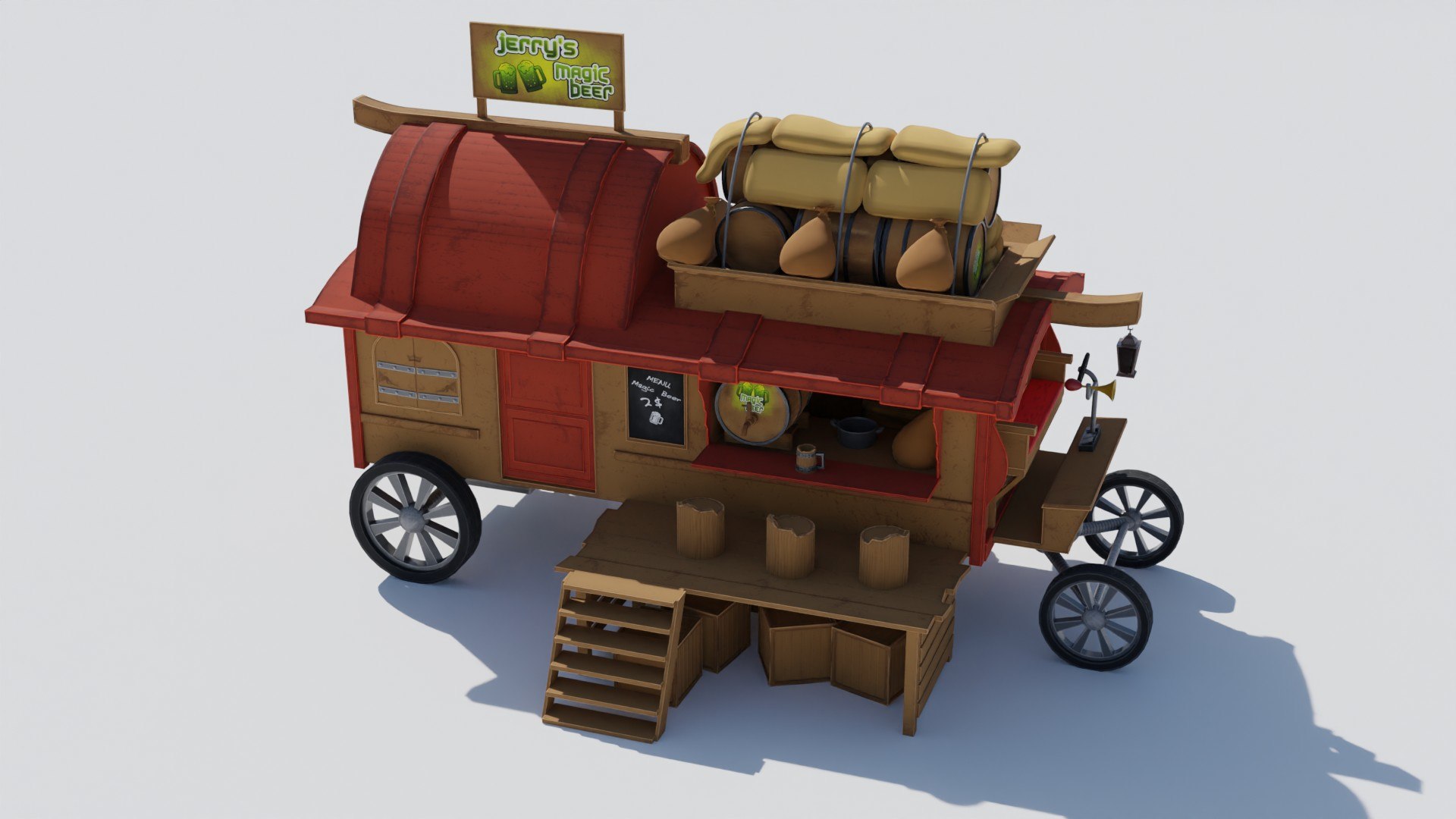 Medieval Fantasy Wagon Model - TurboSquid 1939009