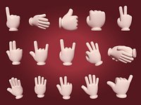 Cartoon Hand Emoji Signs - Icons Pack