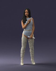 Woman with microphone 0233