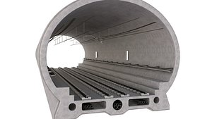 Railway Tunnel Section Straight 3D model