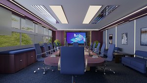 3D Modern Conference Room Interior  3D Visualization 3ds Max  V-Ray  Chaos Vantage