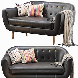 Sofa Rotterdam Tesla Black 3D model