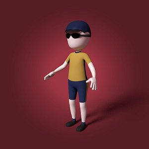 3D cartoon hunter model