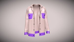 Mens Jacket-Leather In Low Poly 3D model