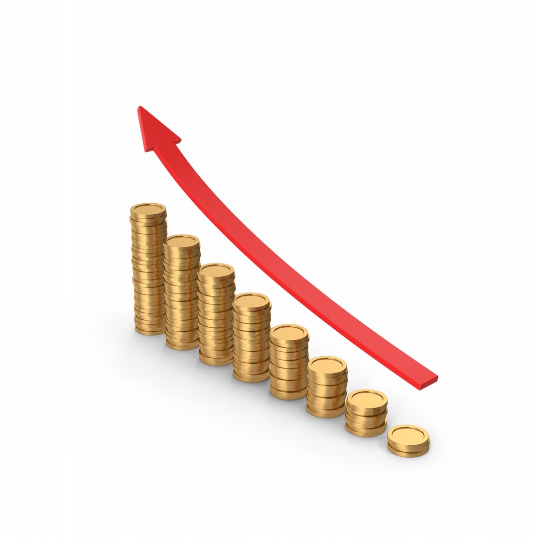 3D Gold Coins Graph Model - TurboSquid 2228191