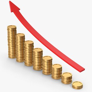 3D Gold Coins Graph model