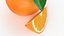 Ganze Orange mit Scheibe