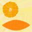 Ganze Orange mit Scheibe
