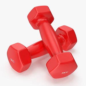 Red Dumbbells 3D