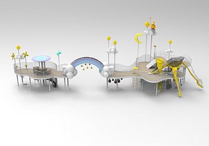 outdoors people art child fun ground kid ladder landscape outdoor play playground school swing toy m 3D model