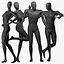 Maniquíes simples y deportivos con aparejo negro