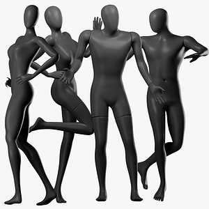 Black Rigged Simple and Sport Mannequins
