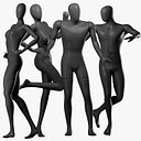 Maniquíes simples y deportivos con aparejo negro