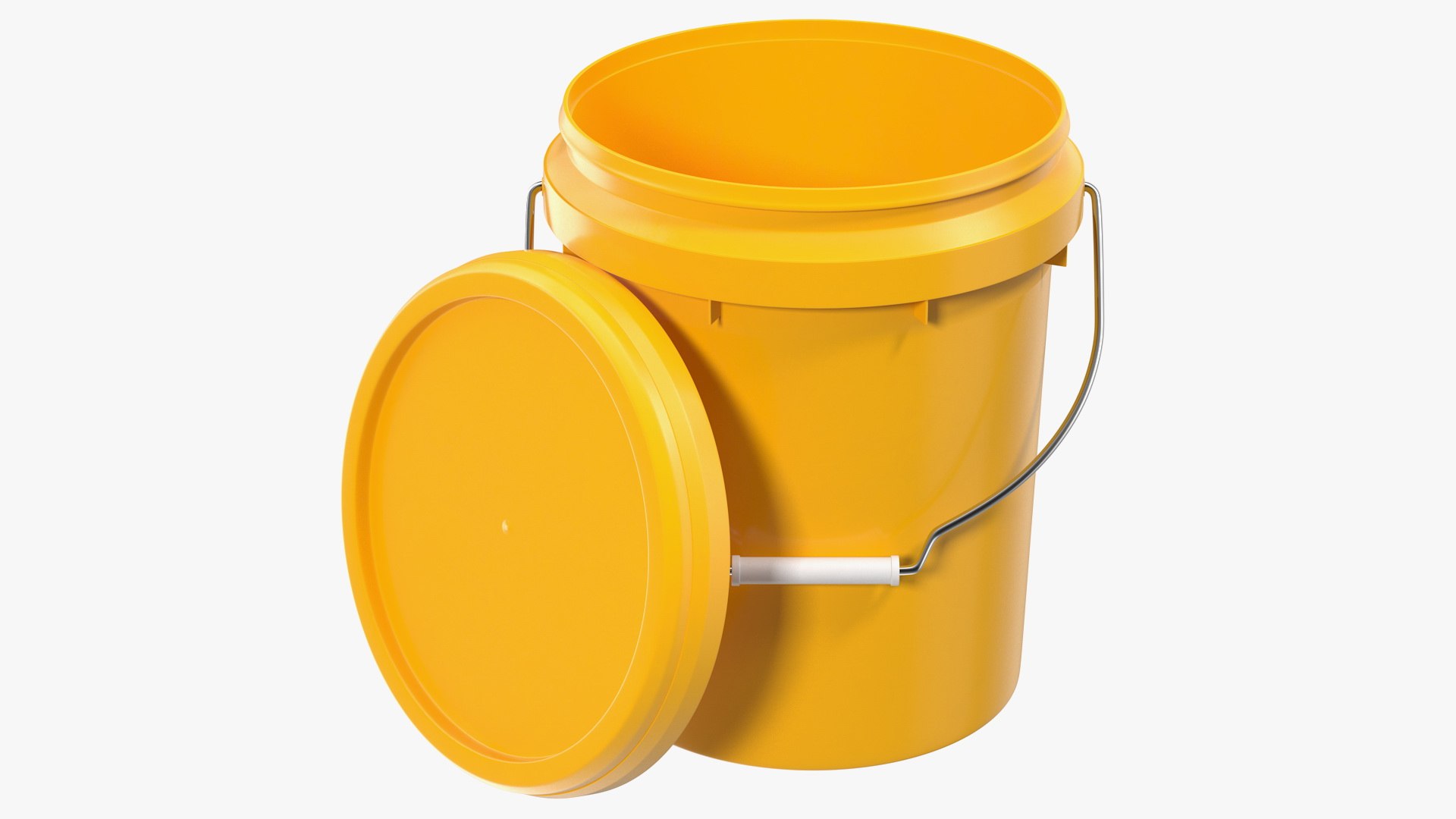 Plastic Bucket 10L with Lid and Handle 3D model preview
