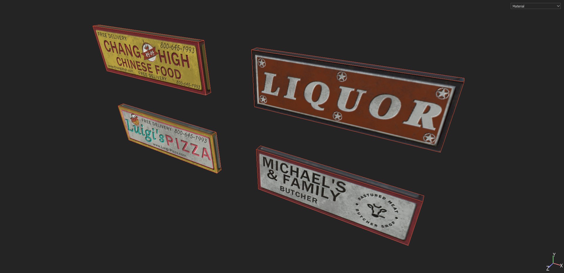 Shop Signs Pack 3D Model - TurboSquid 2109095