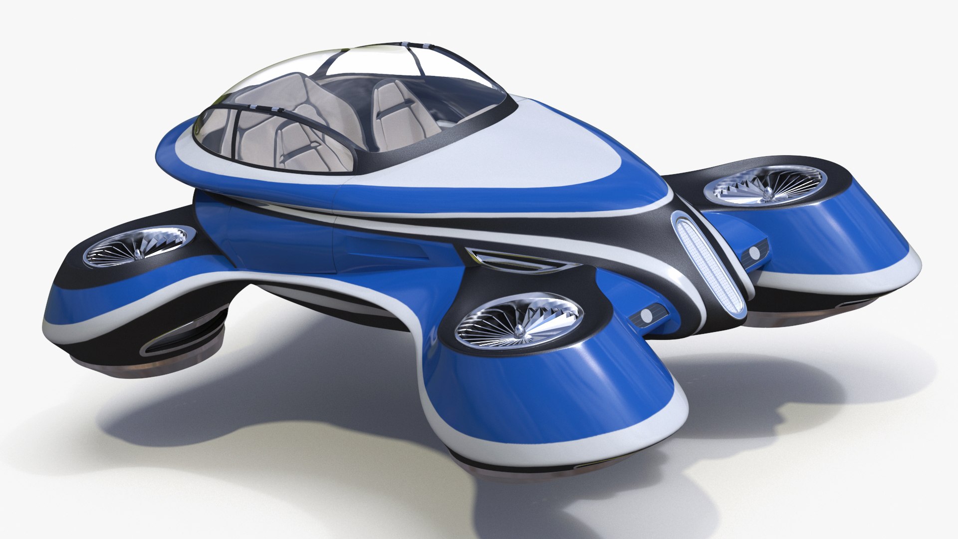 Hover Car Concept by Lazzarini Blue 3D model preview