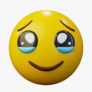 Holding Back Tears Face Emoticon Emoji or SmileyHolding Back Tears Face Emoticon Emoji or Smiley 3D model