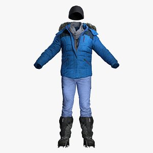 Winter Snow Outfit - Game Ready Realistic Clothing Set