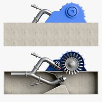 Pelton Water Turbine Cutaway