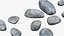 Granite stones for the garden 3D