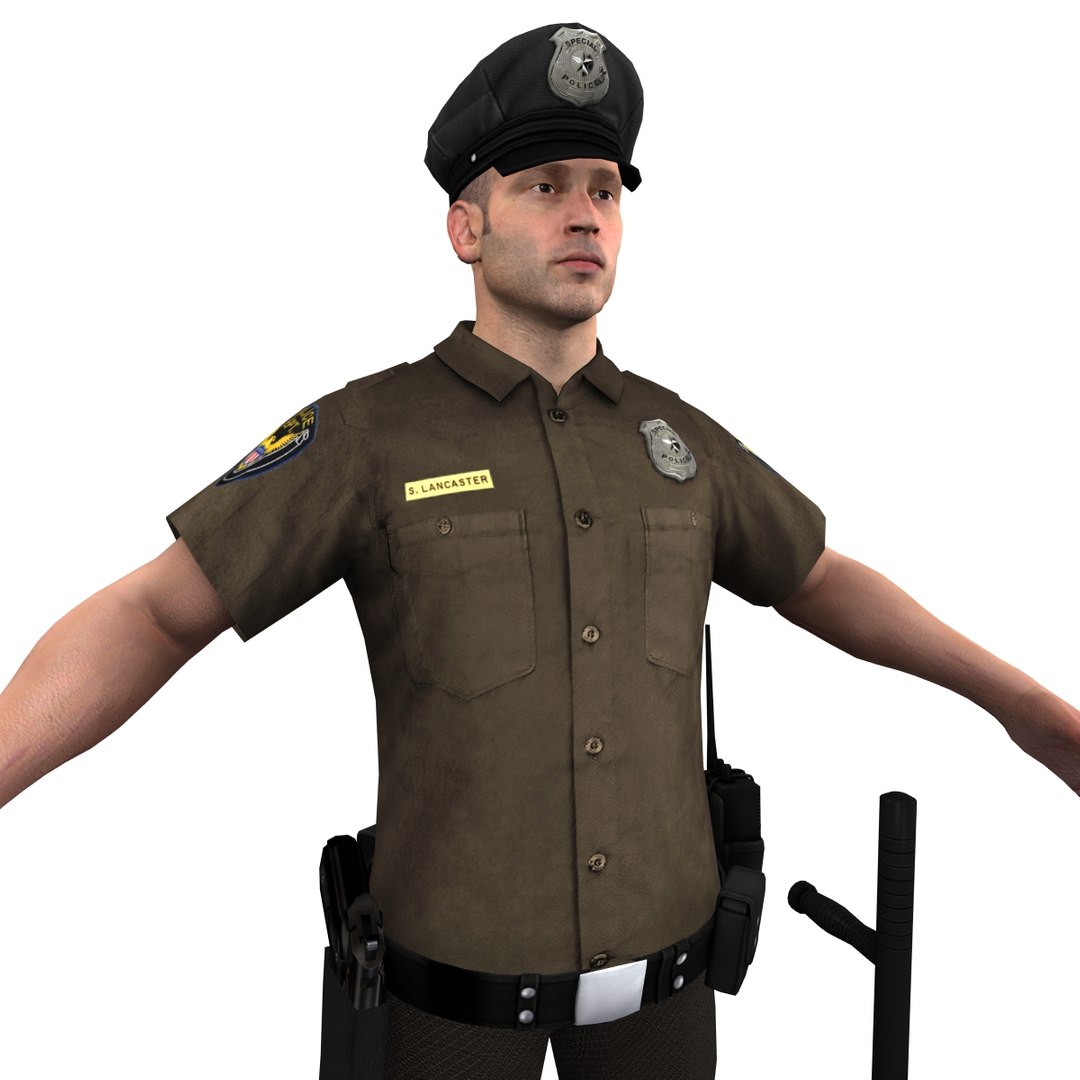 3d model police officer