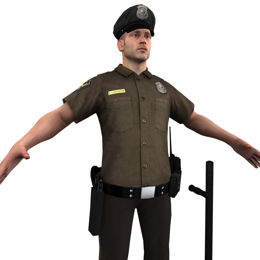 3d model police officer
