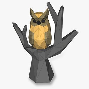 OWL ON TRUNK 3D Papercraf