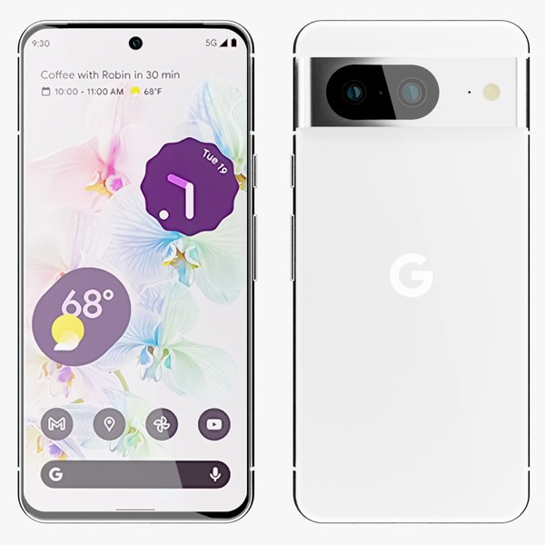 3D Google pixel 8 white