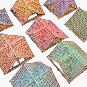 3D Medieval Corner Roof