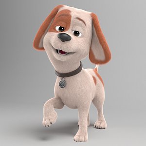 3D Ruby Cartoon Dog Rig Maya