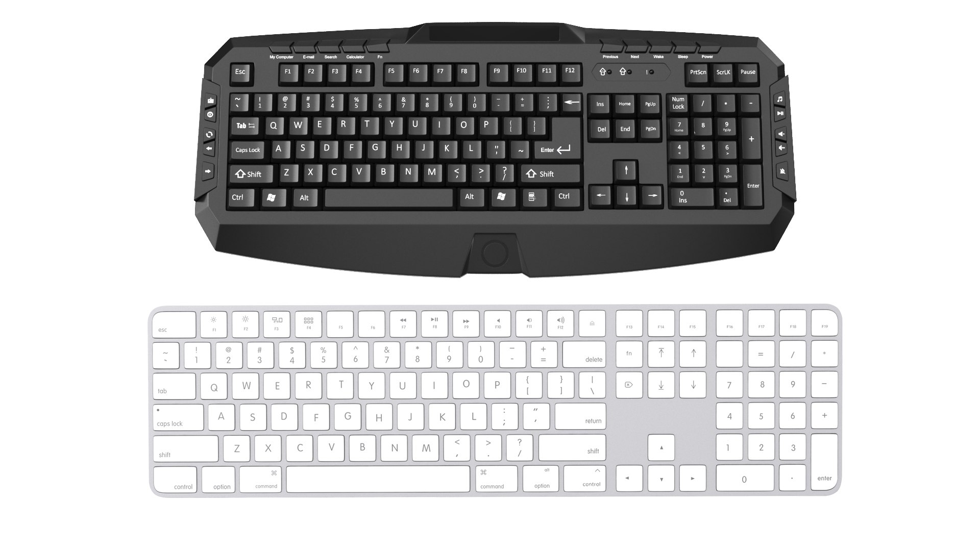 3D Two Detailed Computer Keyboard - TurboSquid 2194816