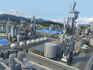 Futuristic Factory 3D model