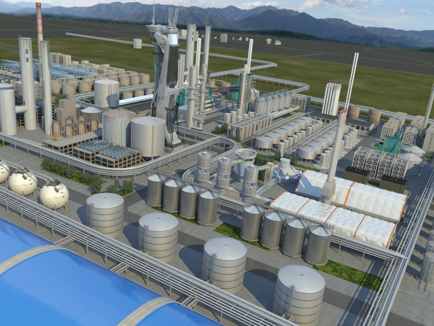 Futuristic Factory 3D model - TurboSquid 1889481