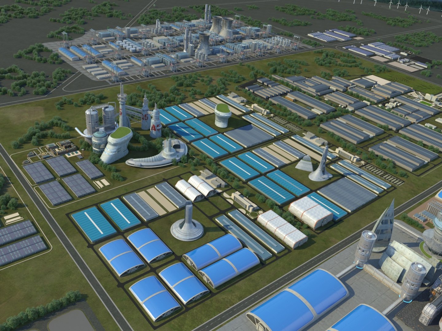 Futuristic Factory 3D model - TurboSquid 1889481