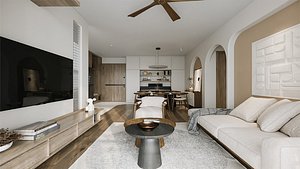 3D Living Kitchen 02 - Apartment of Mr Duc - Maiholuxury model