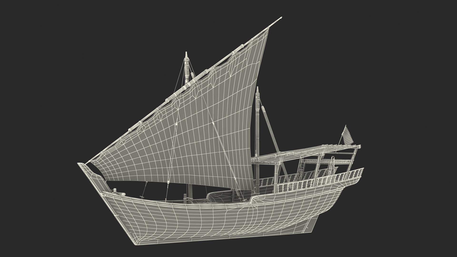3D Model Traditional Wooden Qatar Boat TurboSquid 1881125