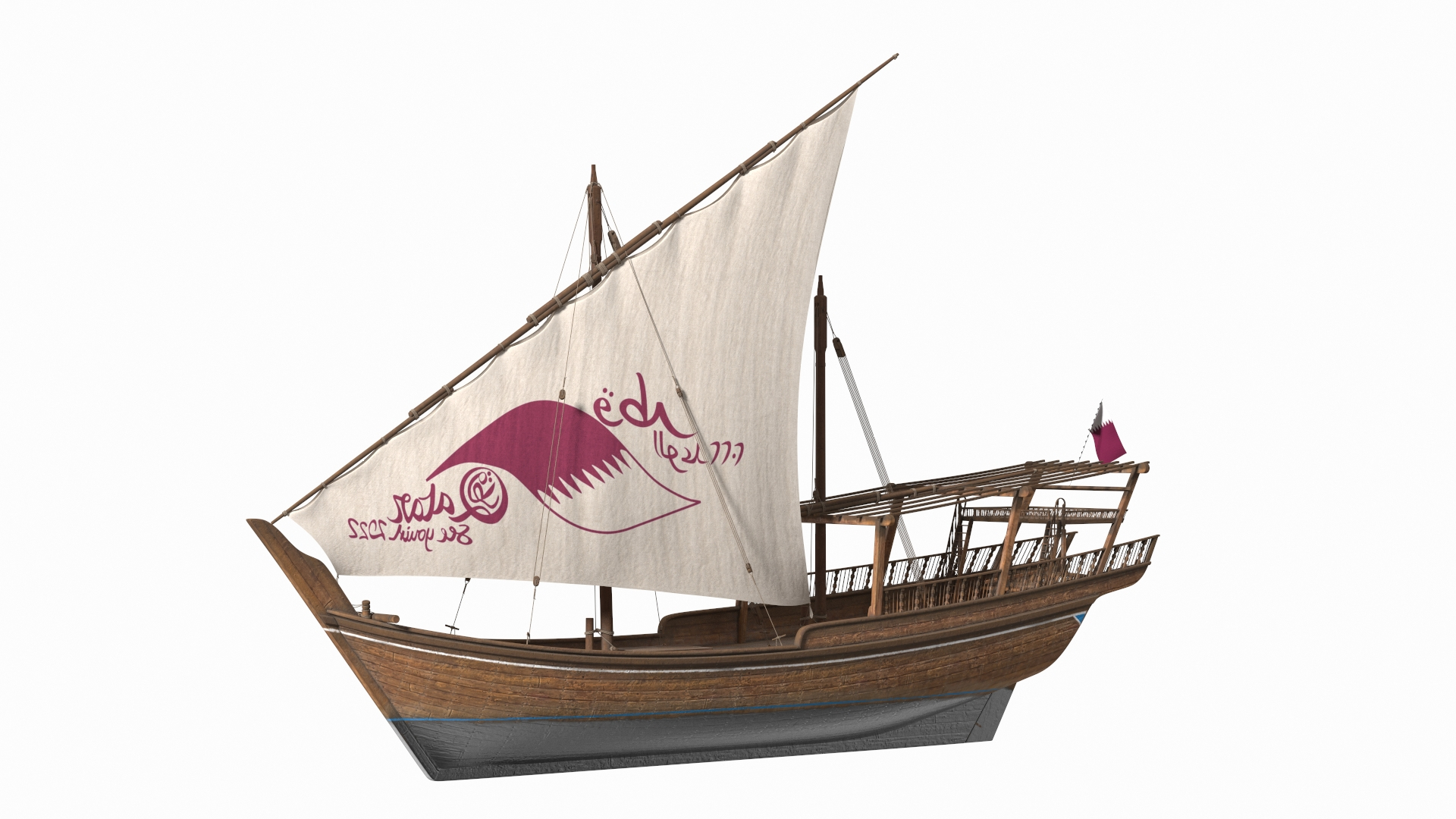 3D Model Traditional Wooden Qatar Boat TurboSquid 1881125