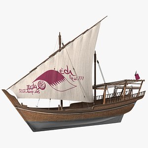 3D model Traditional Wooden Qatar Boat