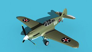 Curtiss P-40B Warhawk V13 USAAF 3D model