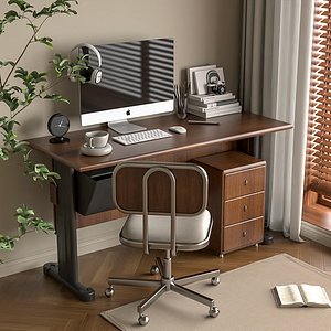 Indoor scene office desk set 3D model