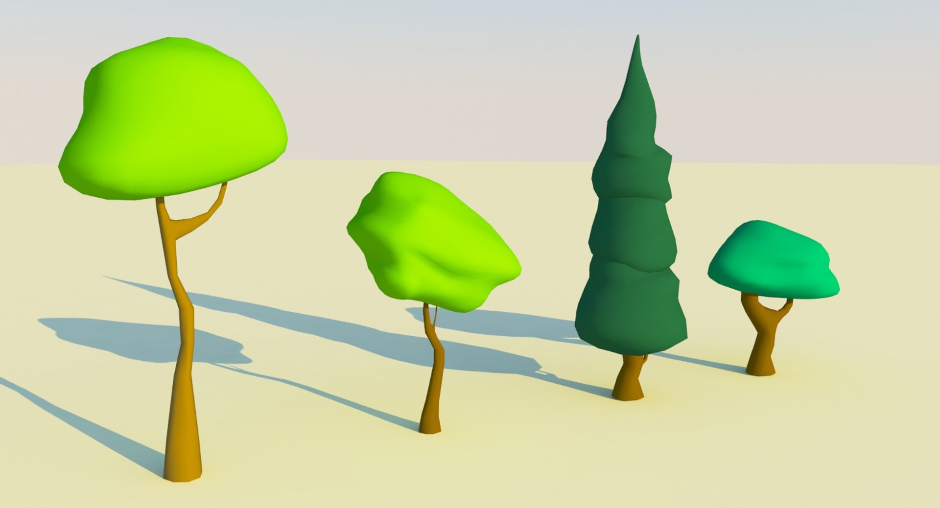 3d Cartoon Trees