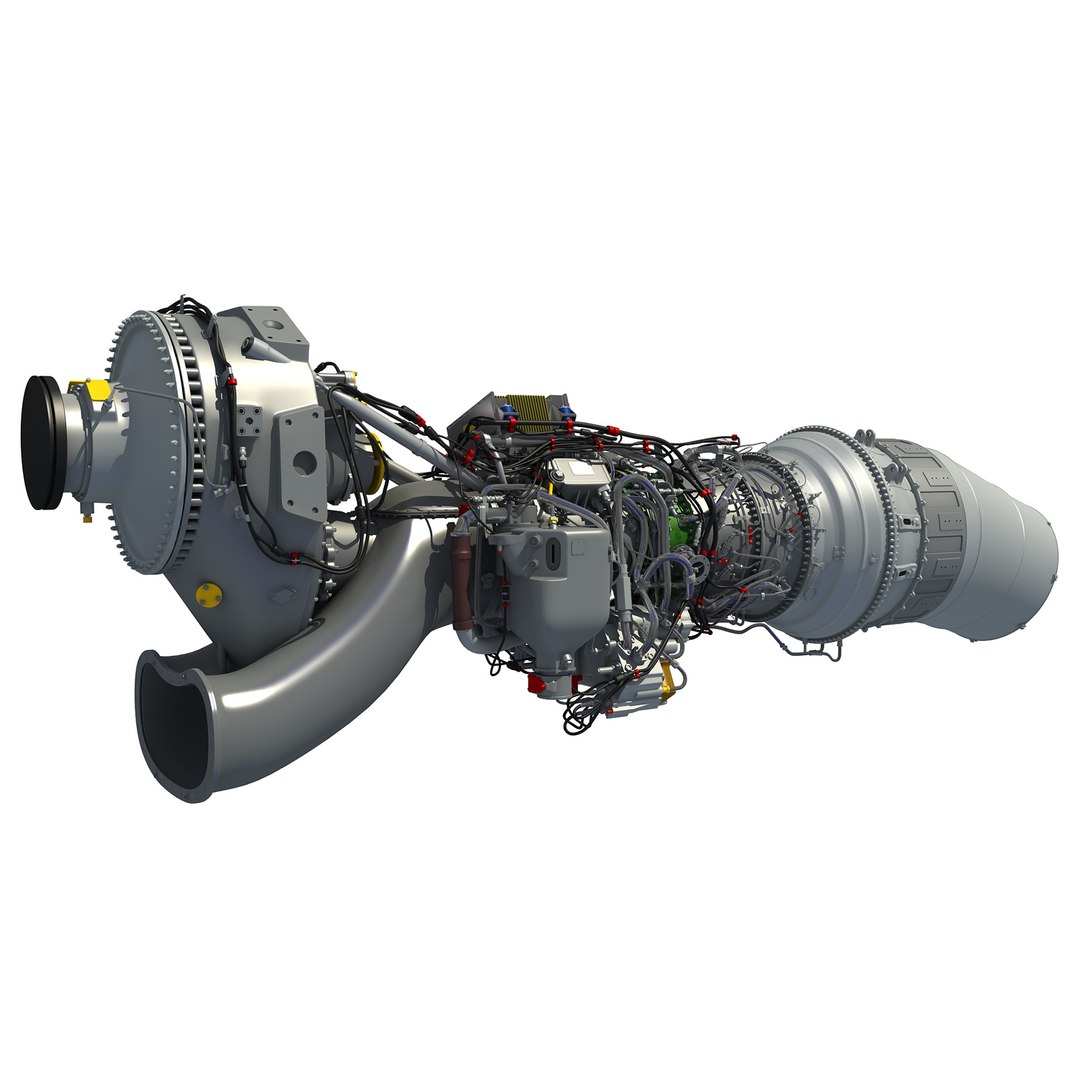 europrop tp400-d6 turboprop engine 3d model