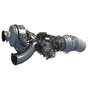 europrop tp400-d6 turboprop engine 3d model