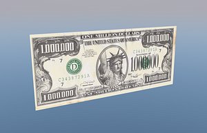 3D 1000000 million dollars cash model