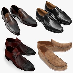 3D model Used Man Shoes Collection