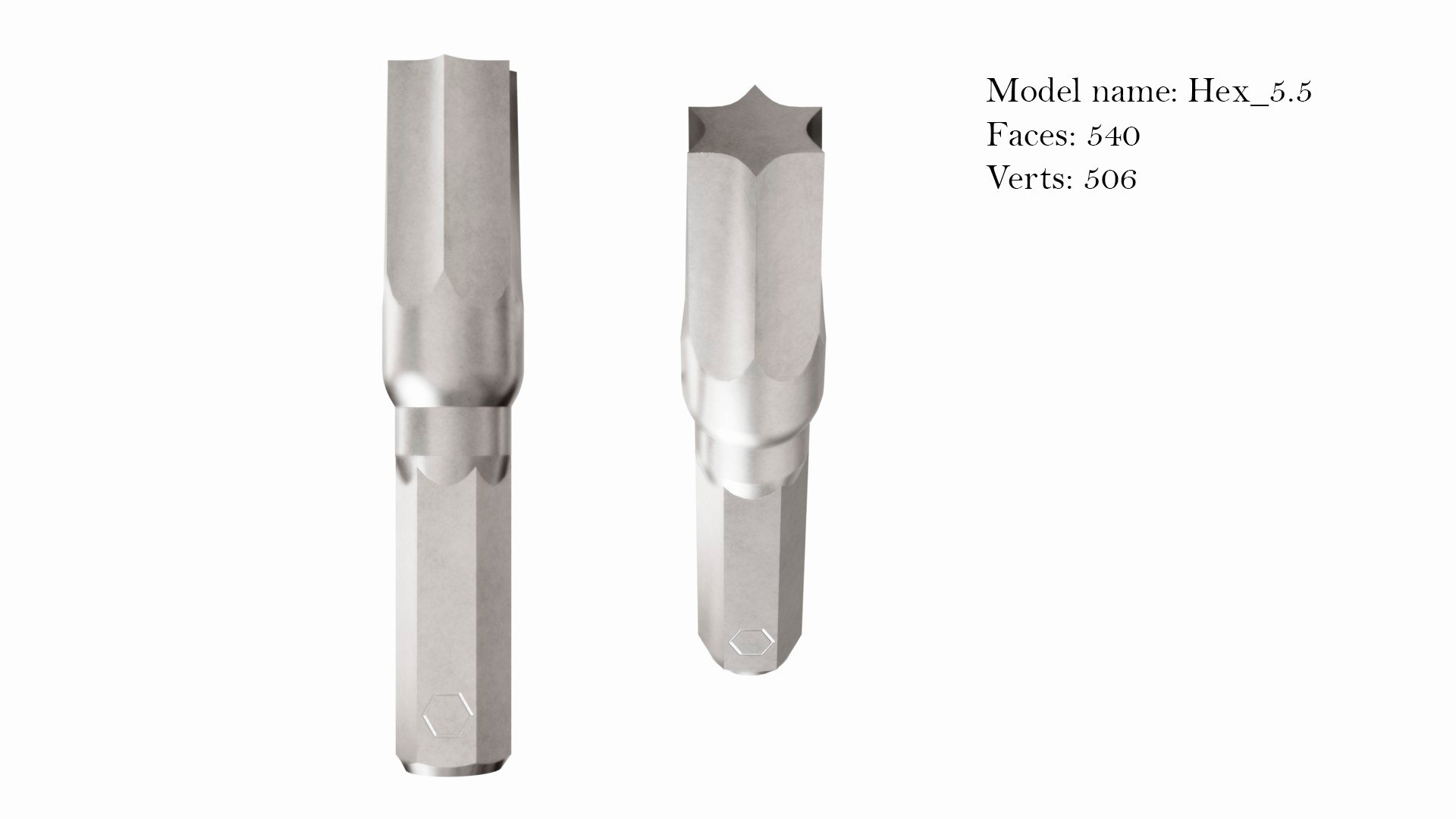 Collection of 21 bits 3D model https://p.turbosquid.com/ts-thumb/wL/nEVdlo/yc/hex_5.5/jpg/1742893074/1920x1080/fit_q87/55c8083f5b16162efcda40f93cf7a64ad27869cc/hex_5.5.jpg