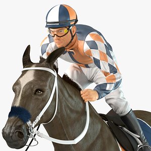 Racehorse and Jockey HQ 005 Standard License model