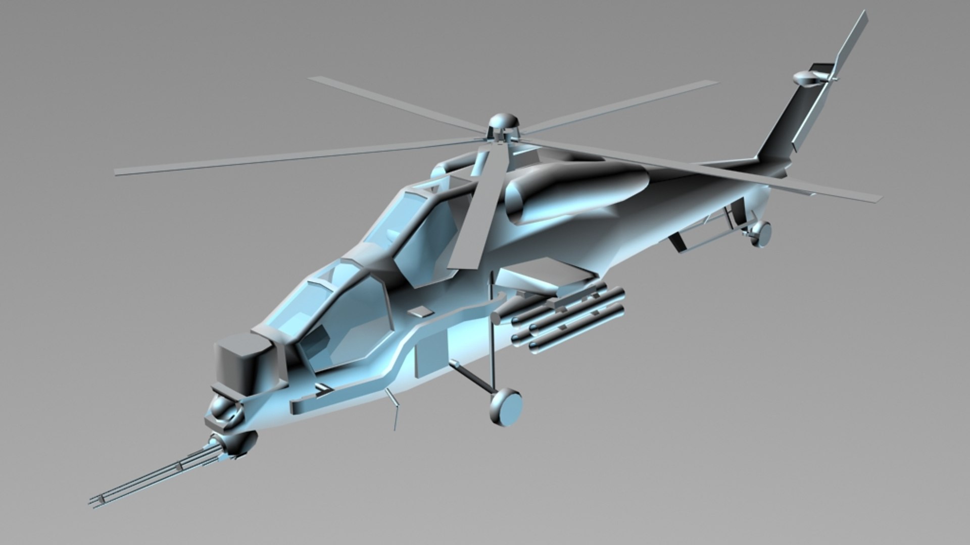 free helicopter military 3d model