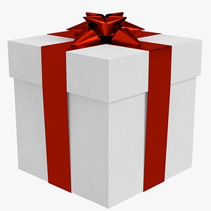 3D model gift box star ribbon bow