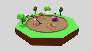 3D model playground scene
